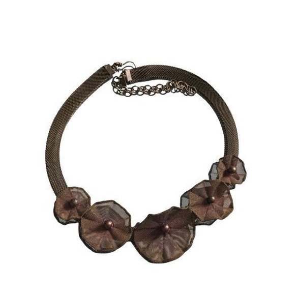 Sarah Cavender Mesh Metalworks Flower Necklace - Picture 1 of 10